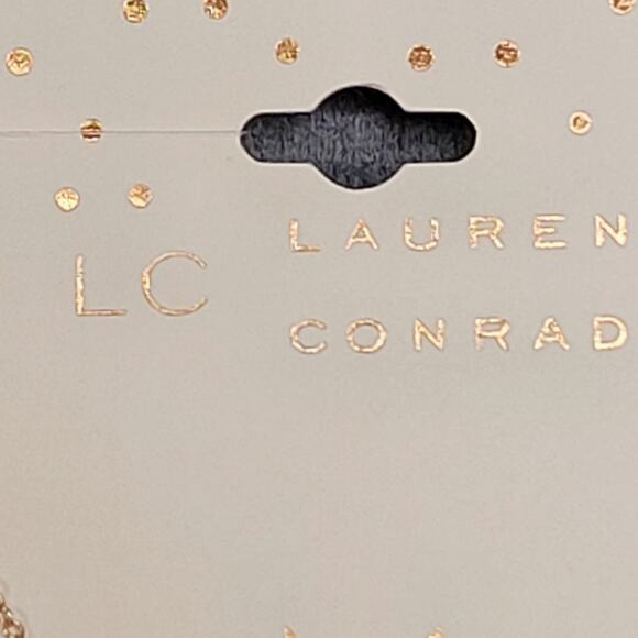 16" Initial M Necklace Rose Gold Tone Small Rhinestone Charm New Lauren Conrad - Picture 5 of 7